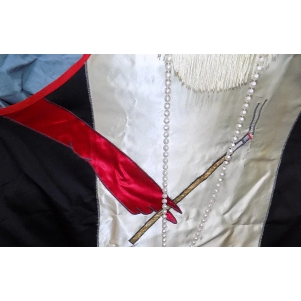 Flapper Dress Cocktail Apron w/ Pearls & Cigarette Gloved Hand Costume Vtg 60's